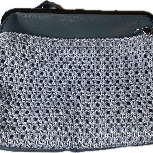 Patricia Nash Casini Leather Frame Satchel - Blue Looped Weave - Picture 2 of 8